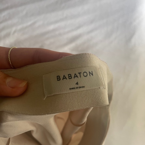 Babaton nude slip satin midi skirt - Picture 4 of 8